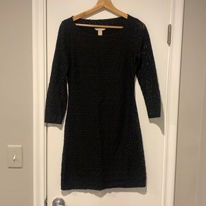 Women’s banana republic black 3/4 sleeve dress. Barely worn
